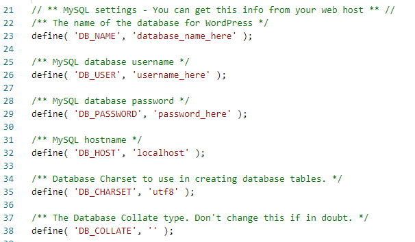 wp config wp exemple fichier