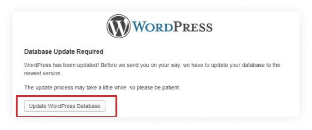 Légende : WordPress Database Updater