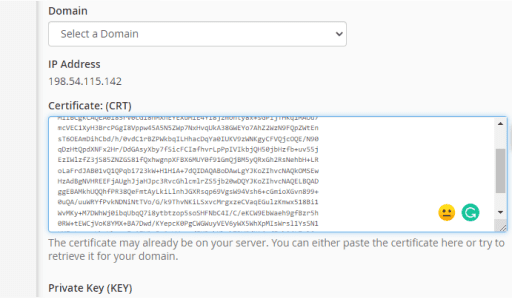 Certificat SSL CPANEL