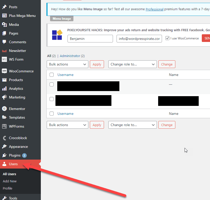 ajouter user wordpress