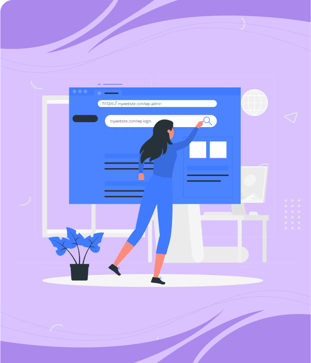 Capture d'écran : Femme cherchant l'URL de connexion wp-admin sur un navigateur web