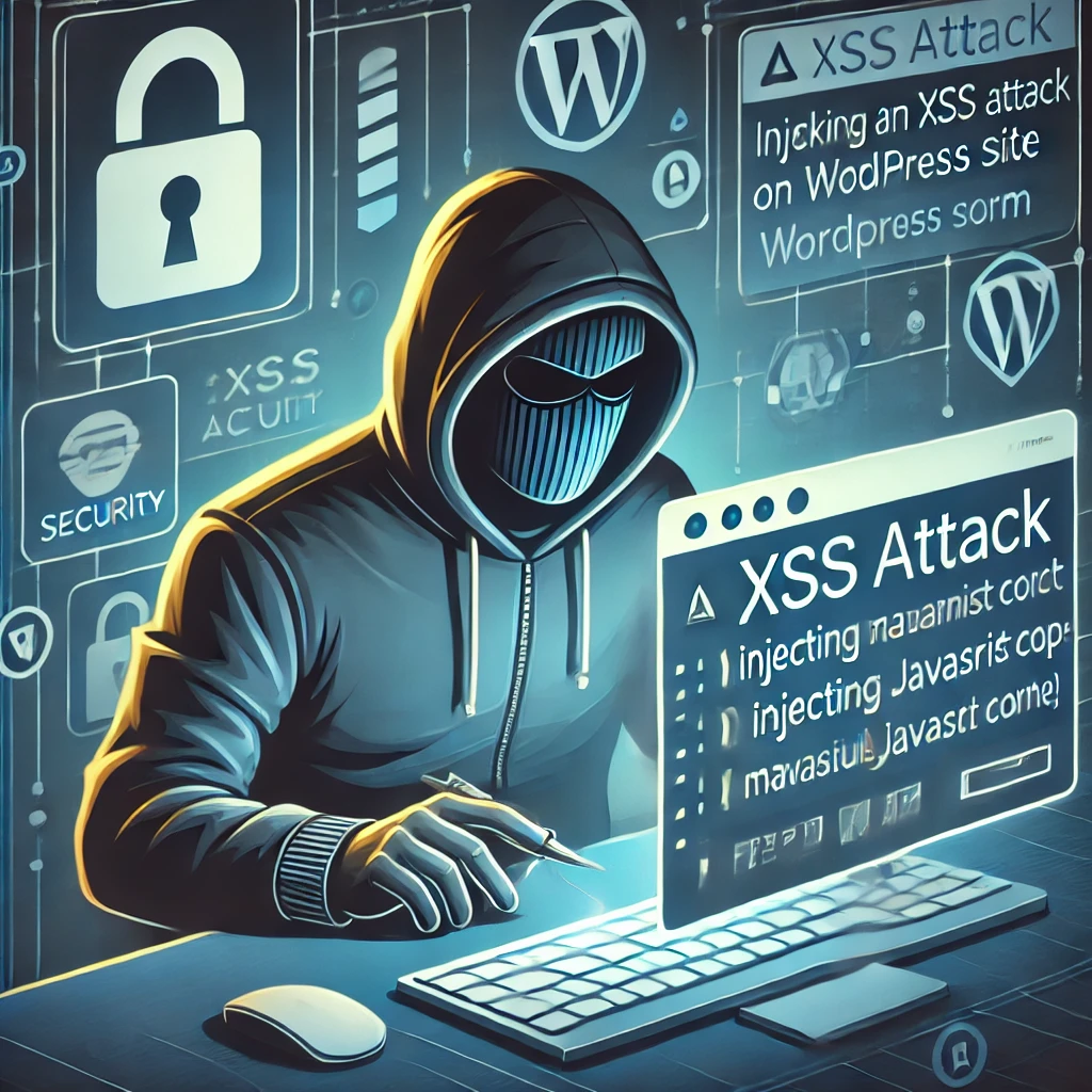 Hacker tentant une attaque XSS sur un site WordPress