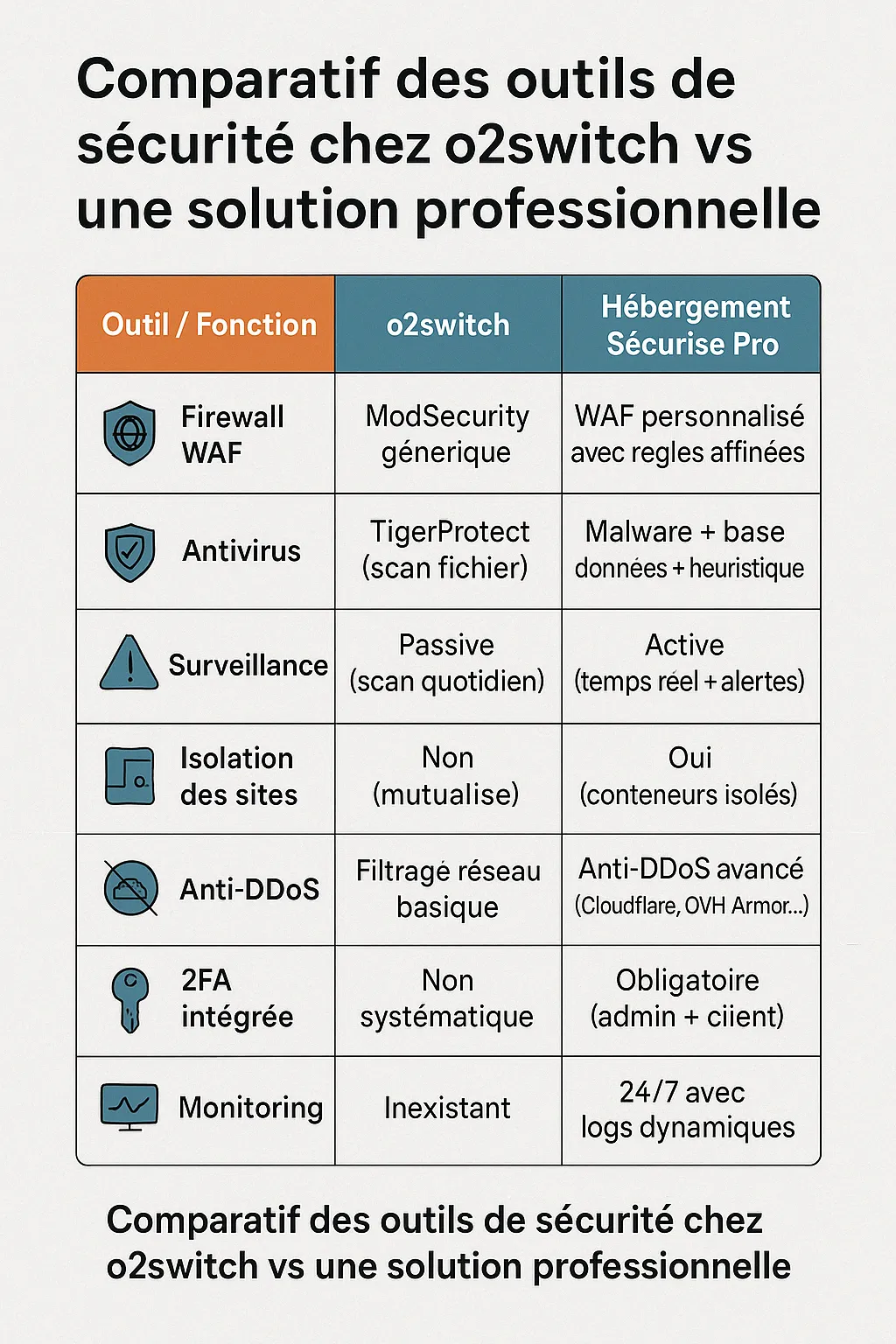 Sécurité o2switch comparaison 