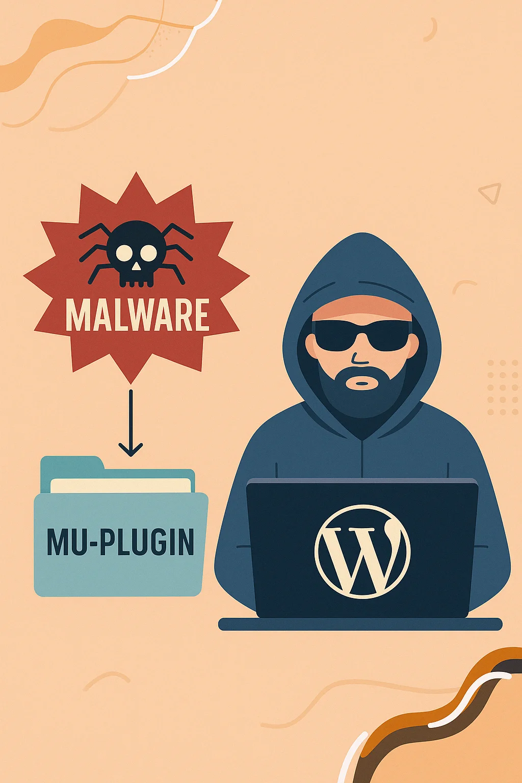 Un hacker injecte un malware dans un dossier MU-Plugin de WordPress