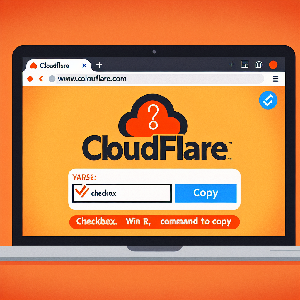 Capture d'écran : Fausse page de vérification Cloudflare avec une URL mal orthographiée et un champ « checkox » suspect