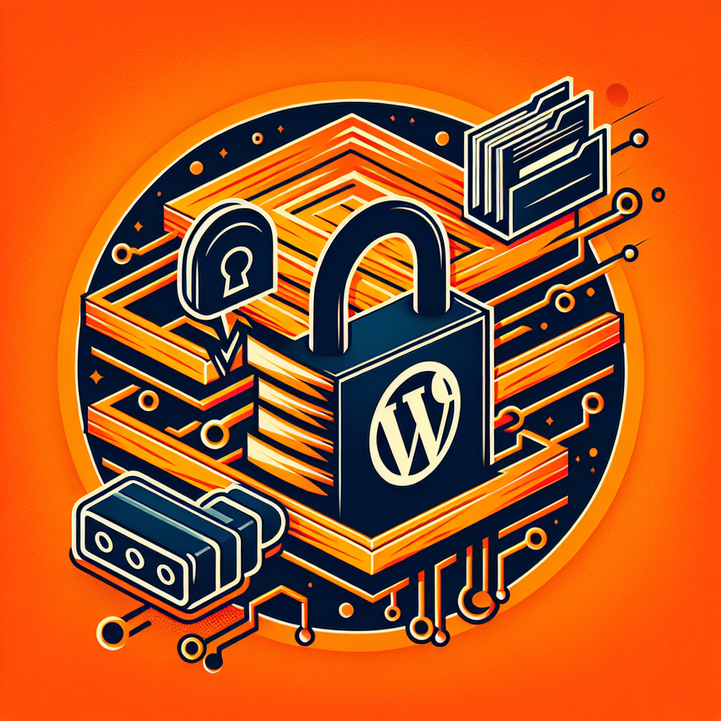 Cadenas WordPress sur circuit imprimé, symbolisant la sécurité des sites web et la protection des données