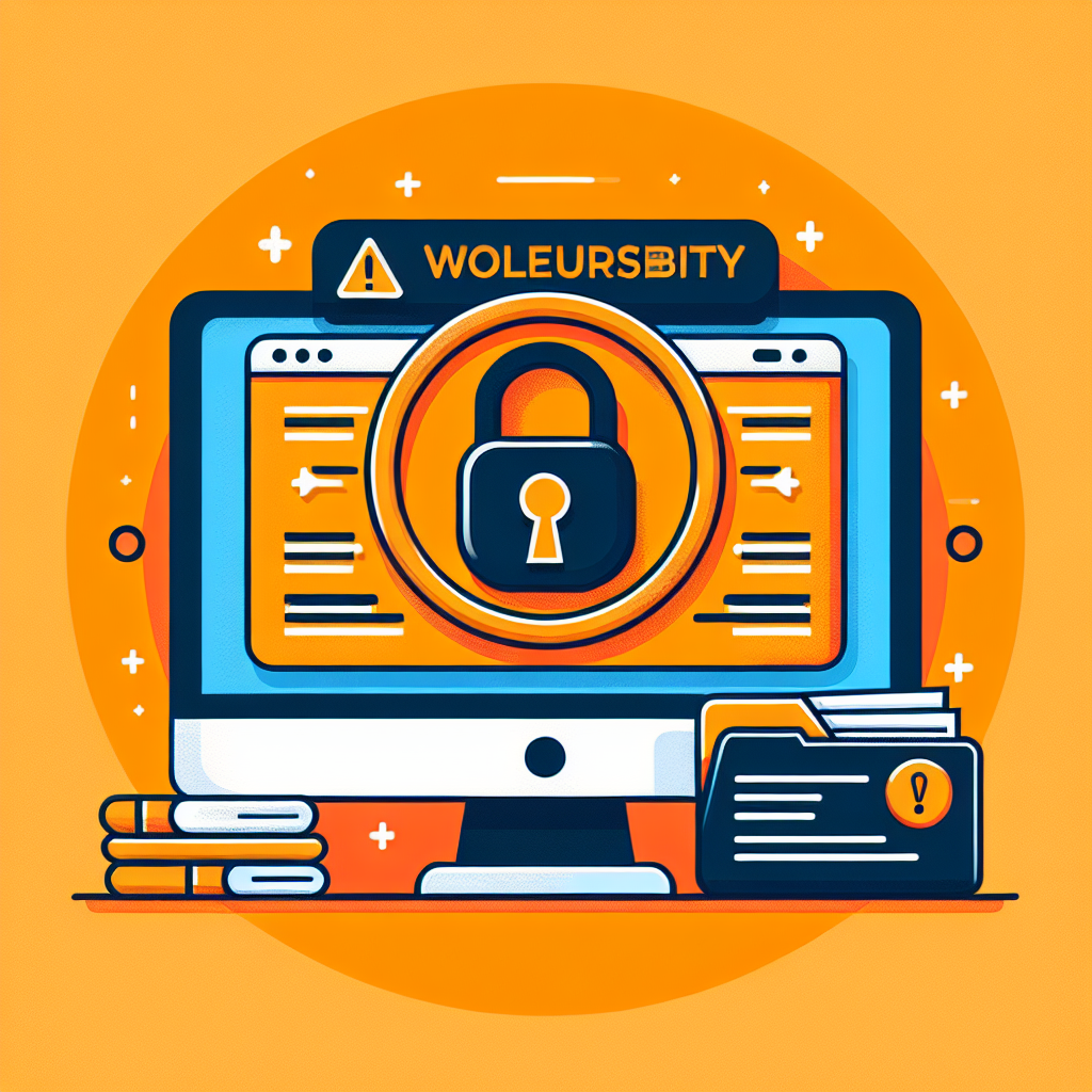 Illustration d'un écran d'ordinateur avec un cadenas, un dossier de fichiers et une alerte de sécurité « WOLEURSBITTY »