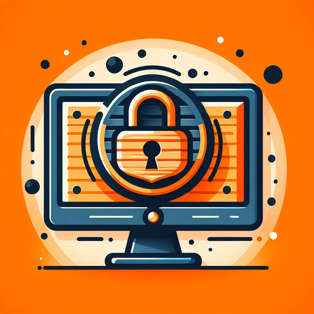 Écran d'ordinateur avec un cadenas au centre, symbolisant la sécurité et la protection des données sur WordPress