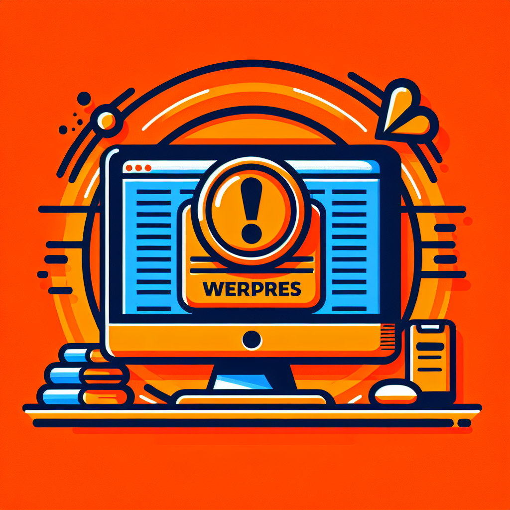 Écran d'ordinateur affichant une alerte « WERPRES » avec un point d'exclamation, symbolisant une vulnérabilité WordPress