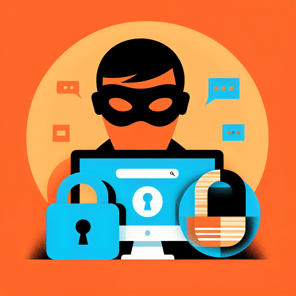 Un hacker masqué devant un écran d'ordinateur avec un cadenas fermé et un cadenas ouvert, symbolisant la sécurité et la